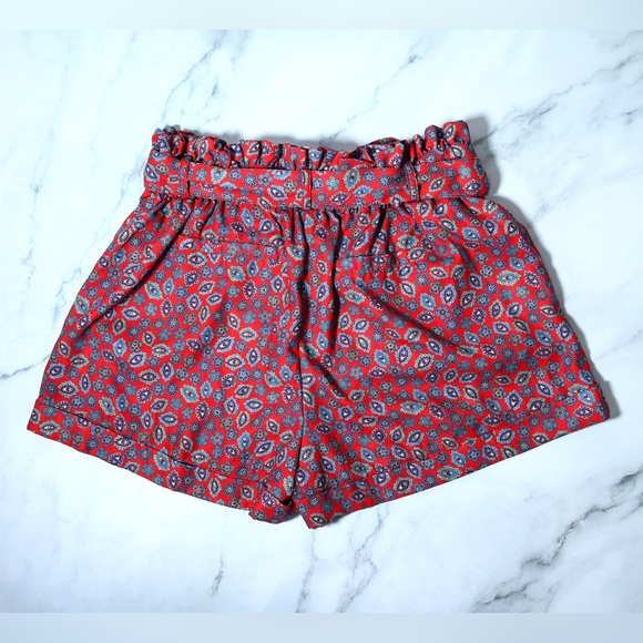 Paperbag Shorts Satin Paisley Bow Tie - Picture 2 of 3